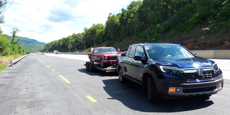 Illustration for article titled This 2017 Honda Ridgeline Towed A Classic Mustang Over The Appalachian Mountains Like A Champ